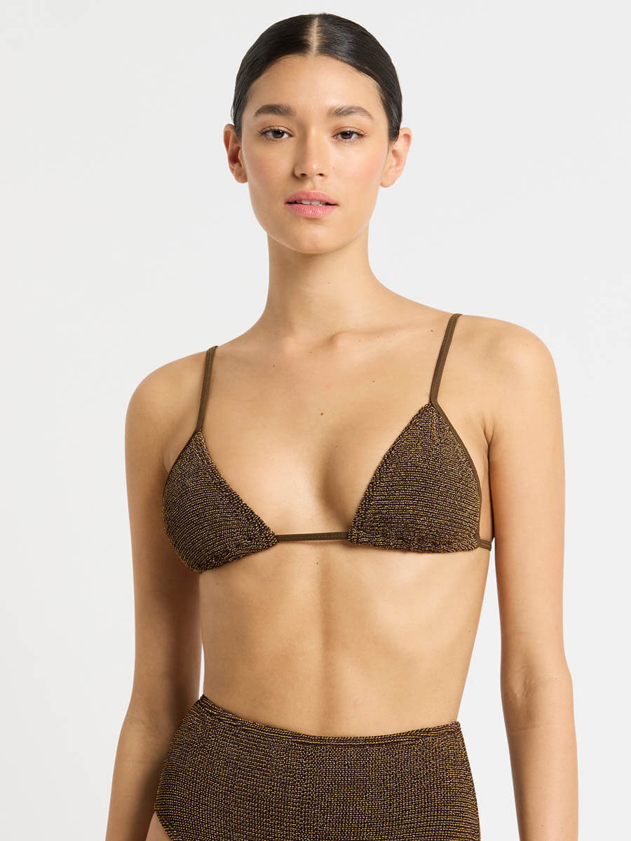 Bond-eye Luana Triangle In Cocoa Lurex