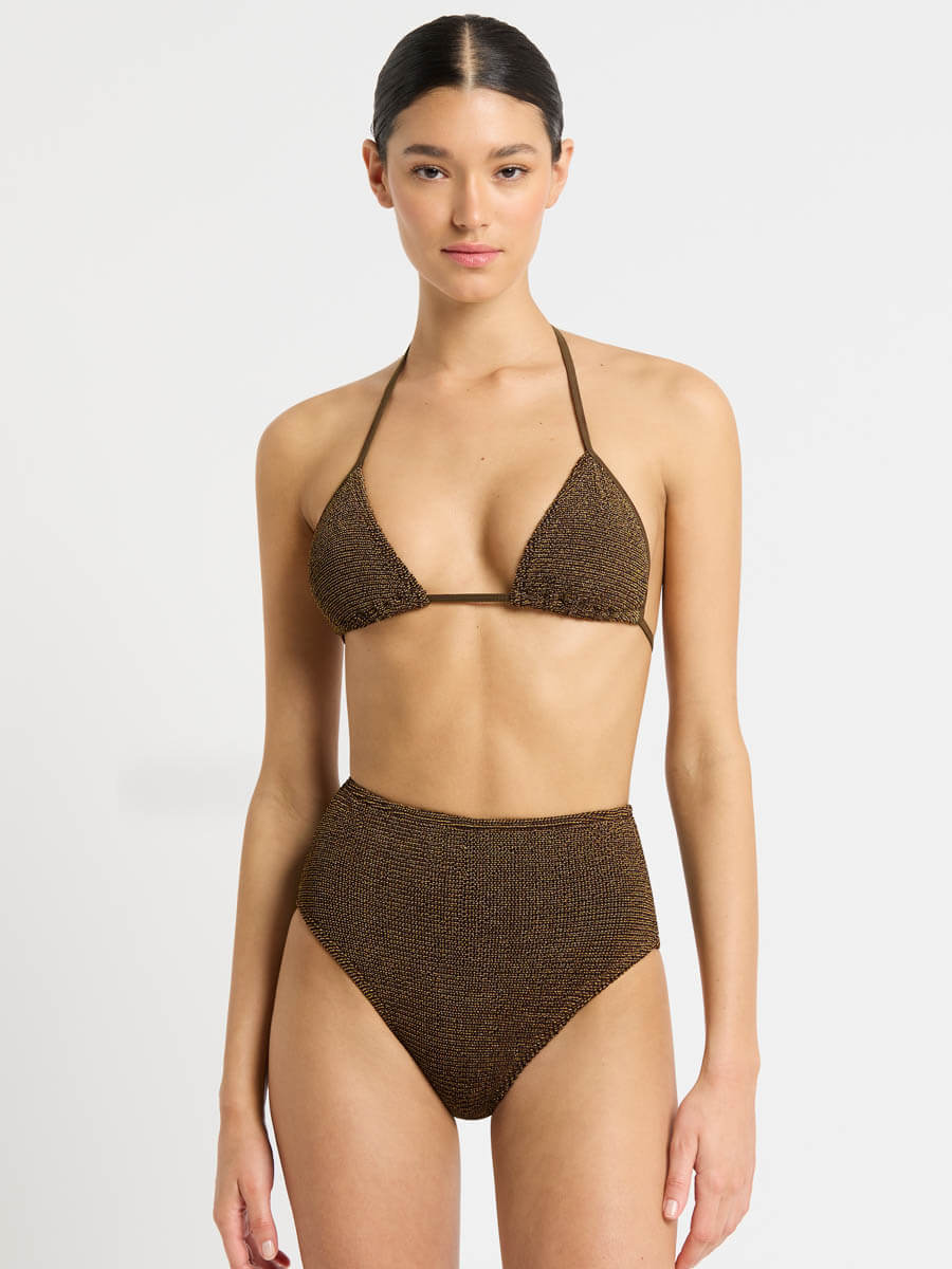 Bond-eye Luana Triangle In Cocoa Lurex