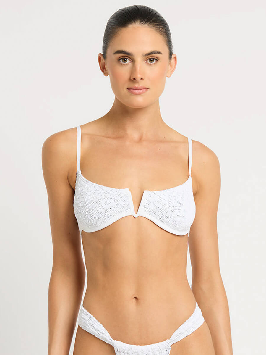 Bond-eye Nora Balconette in White Leopard