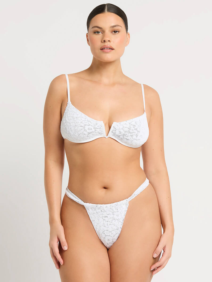 Bond-eye Nora Balconette in White Leopard