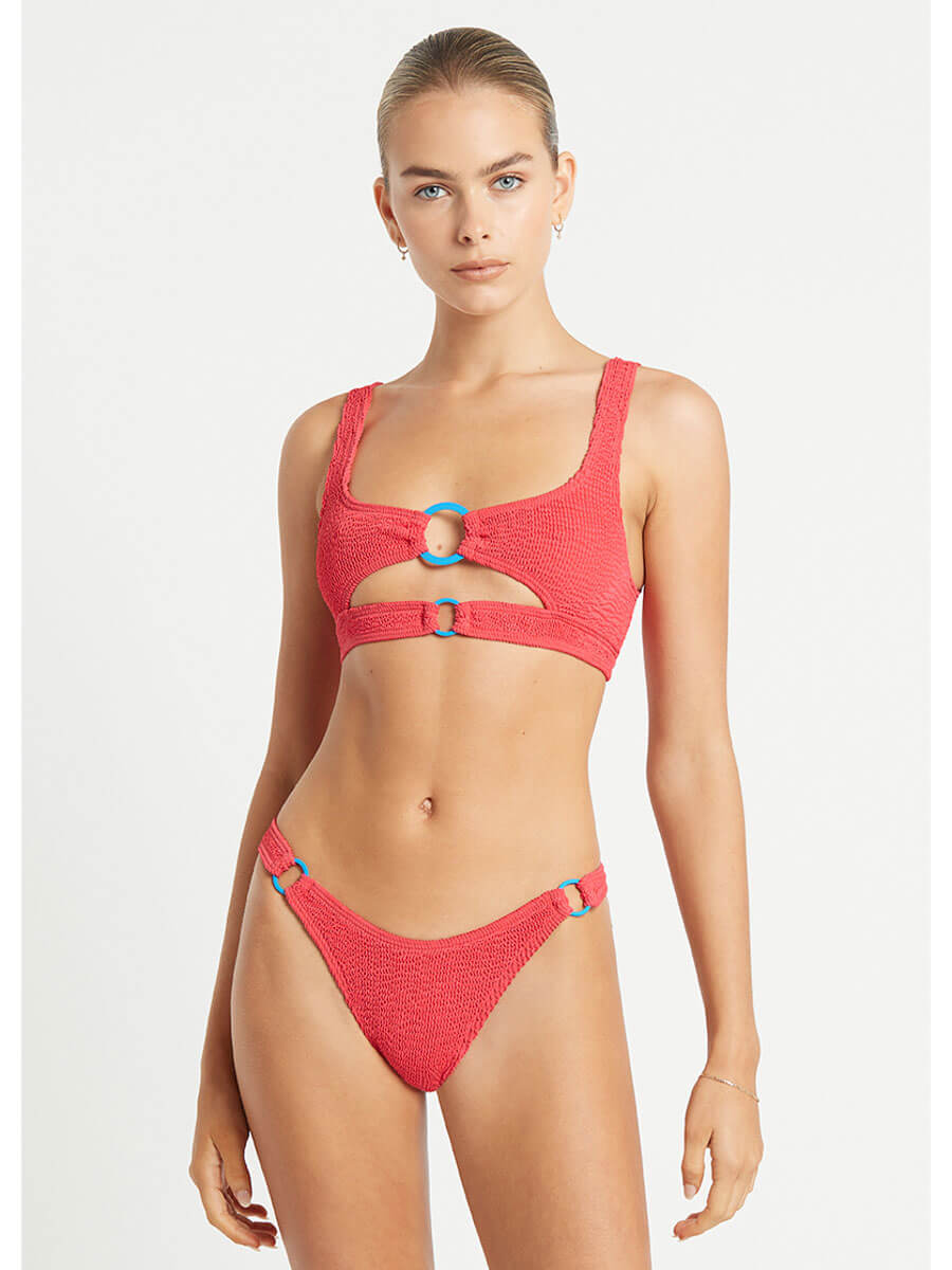 Bond-eye Ring Sasha Crop Top In Guava