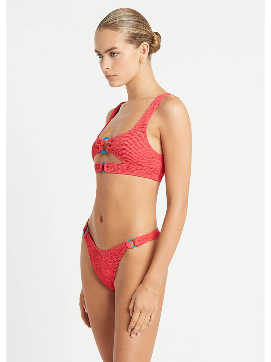 Bond-eye Ring Sasha Crop Top In Guava