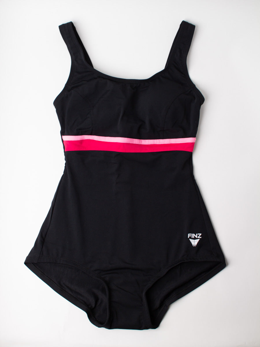 Finz Horizontal Splice One Piece in Black/Pink