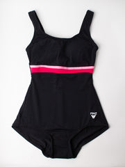 Finz Horizontal Splice One Piece in Black/Pink, view 2, click to see full size