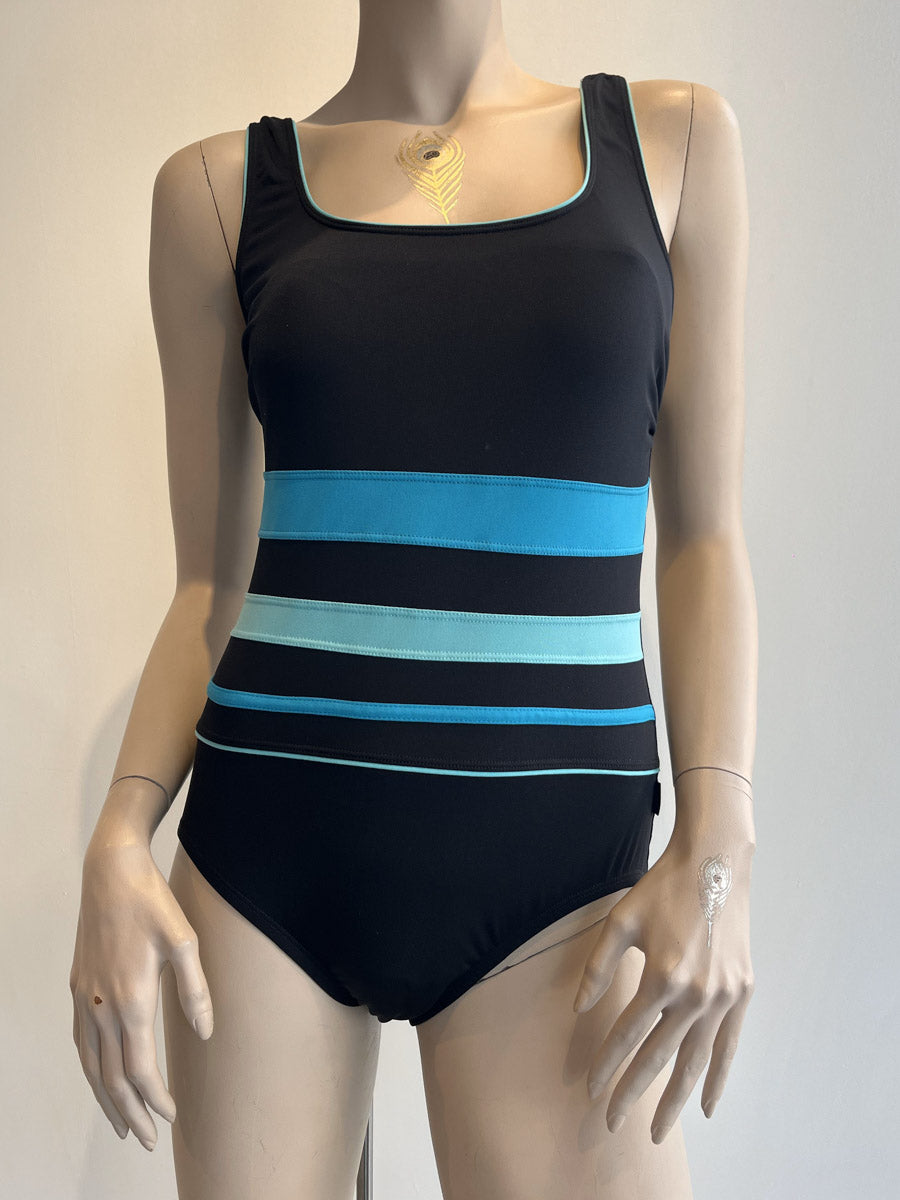 Finz Gradient Splice One Piece In Black/Aqua
