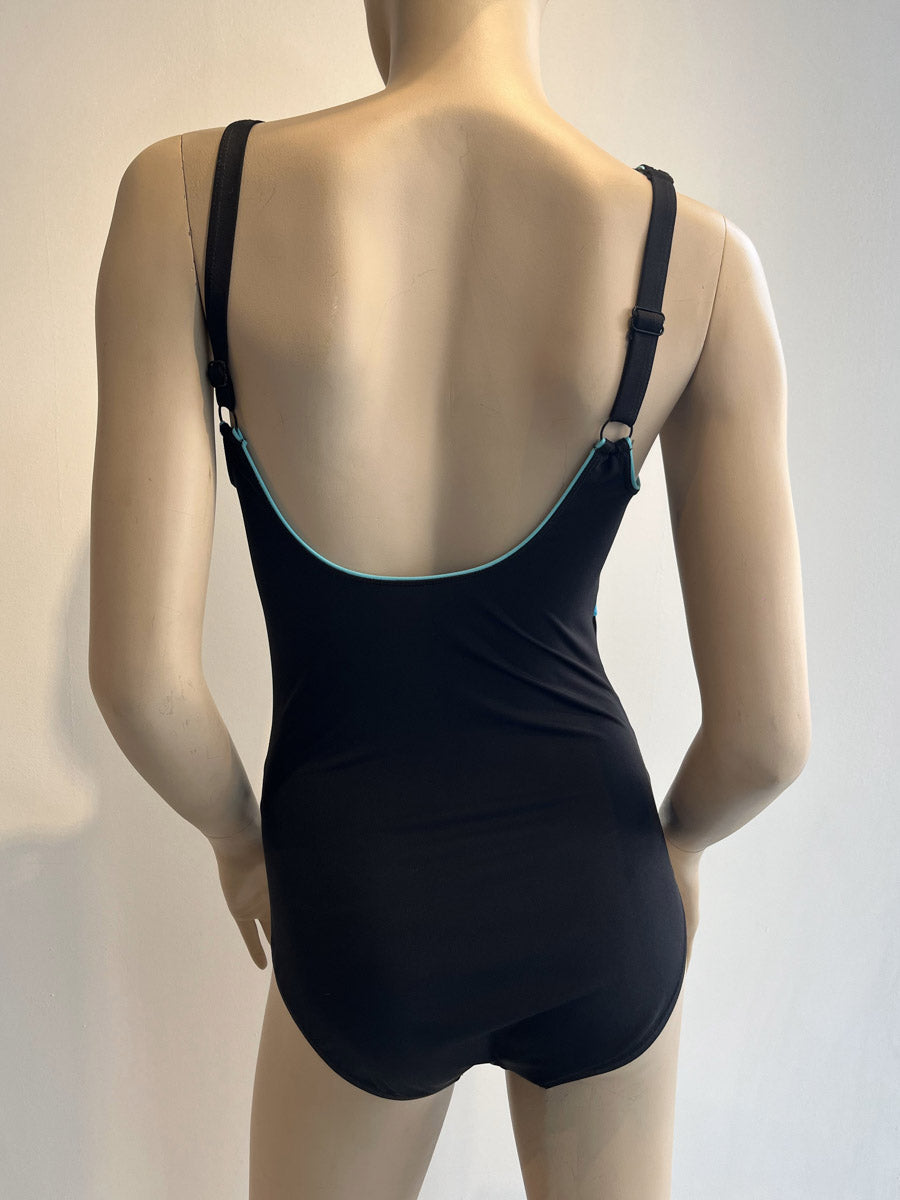 Finz Gradient Splice One Piece In Black/Aqua