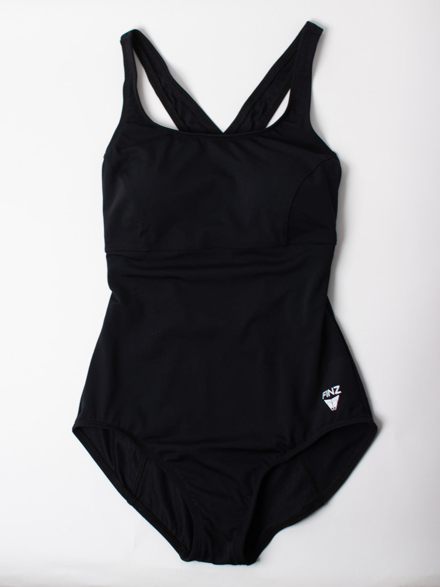 Finz Crossover Back One Piece in Black