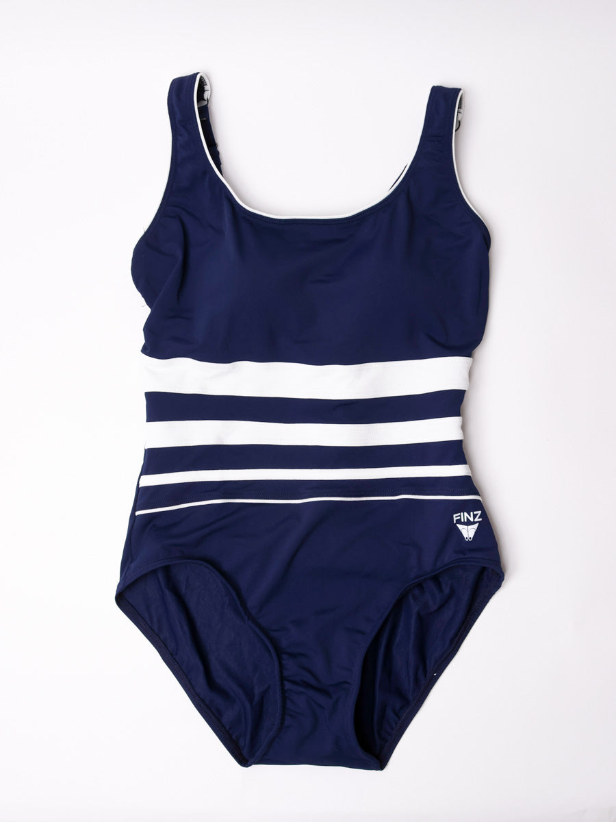 Finz Gradient Splice One Piece In Navy/White