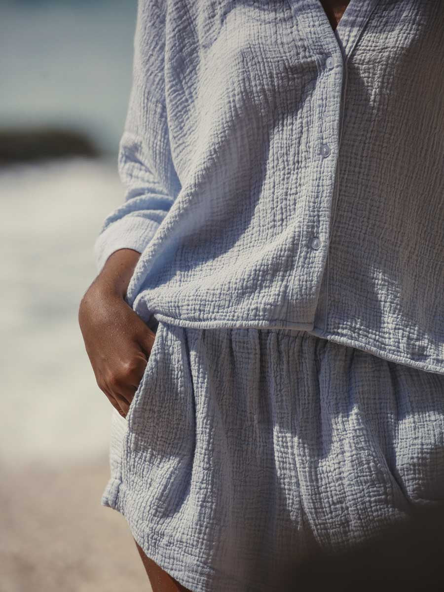 Handloom Echo Boy Short In Baby Blue