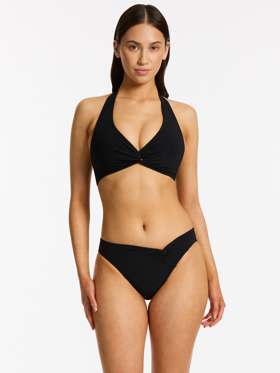 Jets Jetset D/DD Twist Front Top in Black