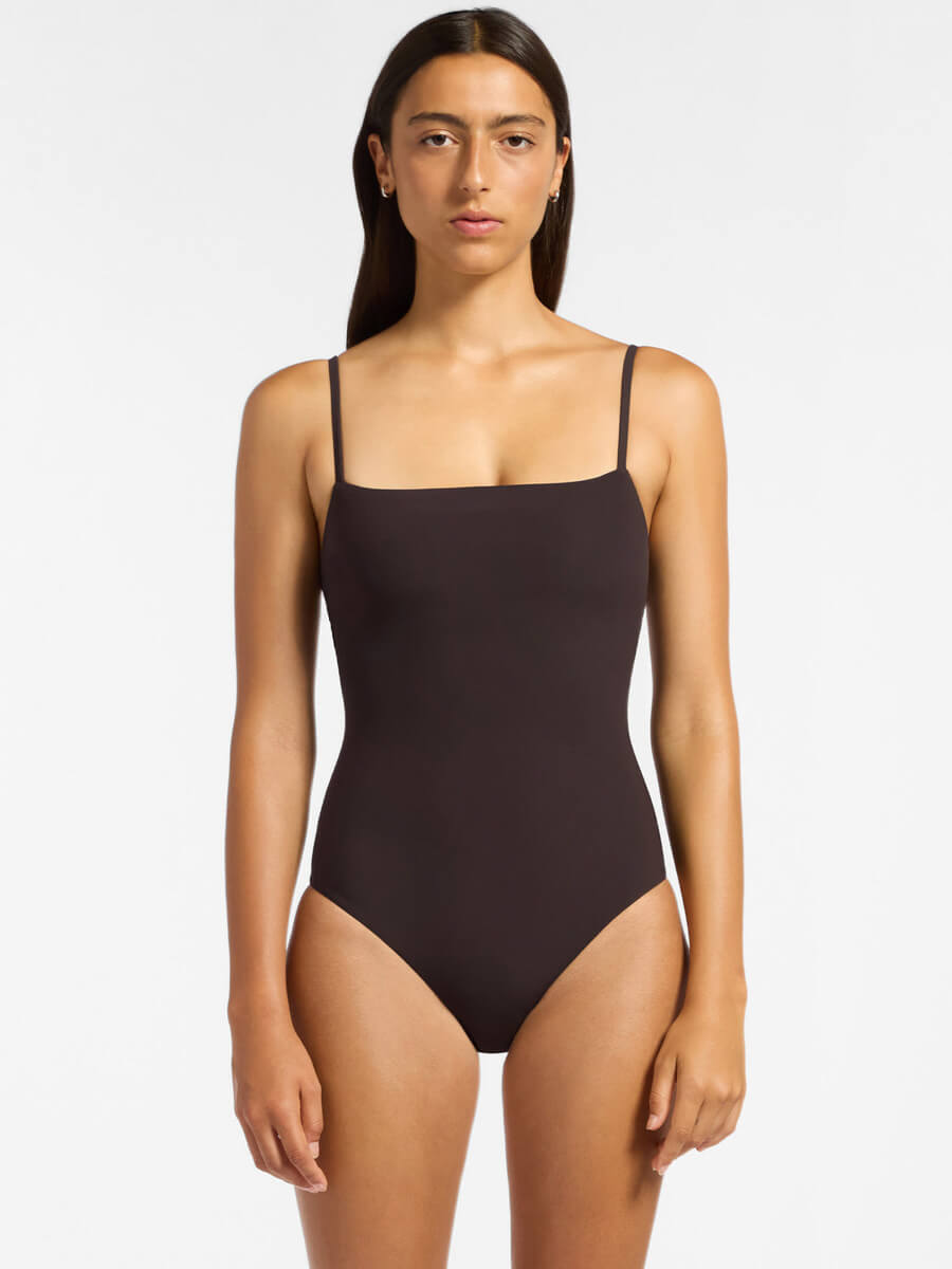 Jets Jetset Minimal Tank One Piece In Chocolate