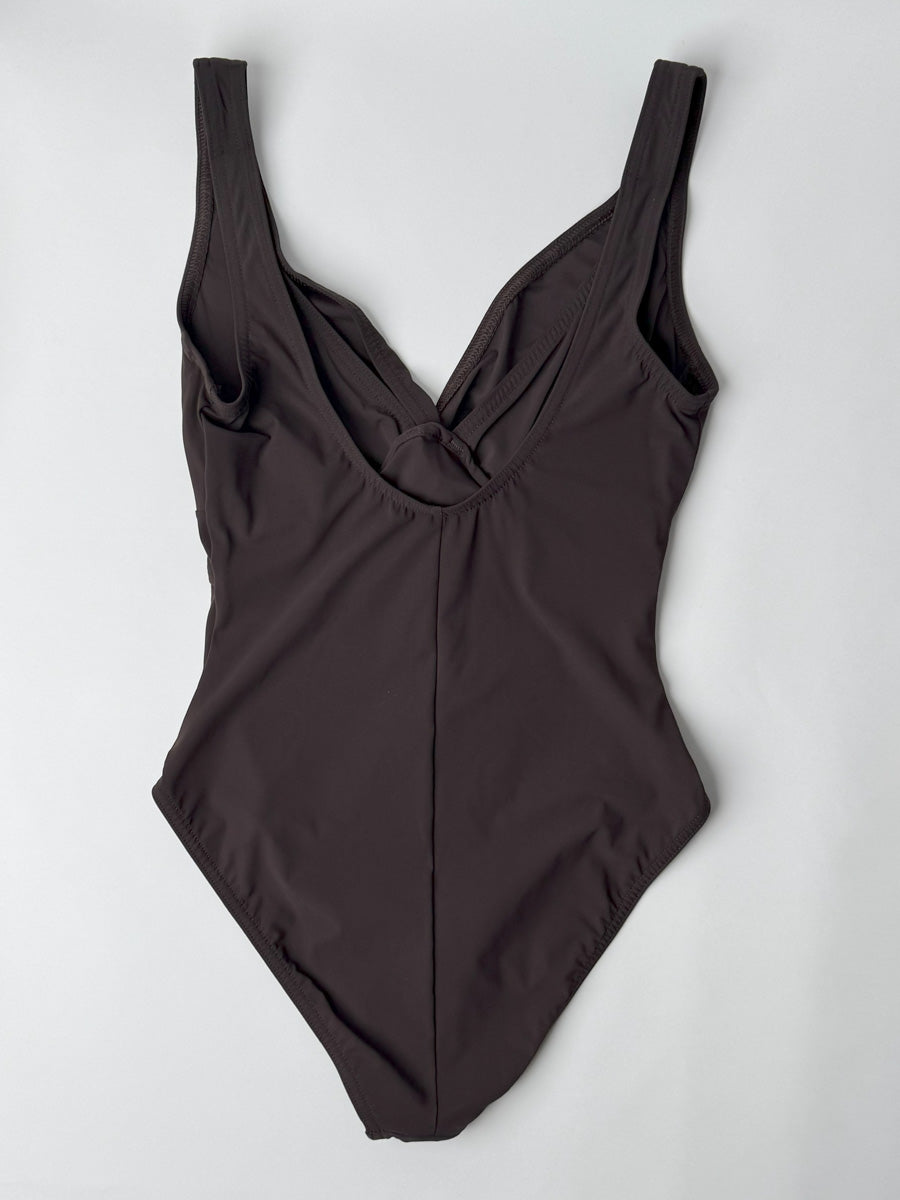 Karla Colletto One Piece Underwire Knot Twist in Chocolate