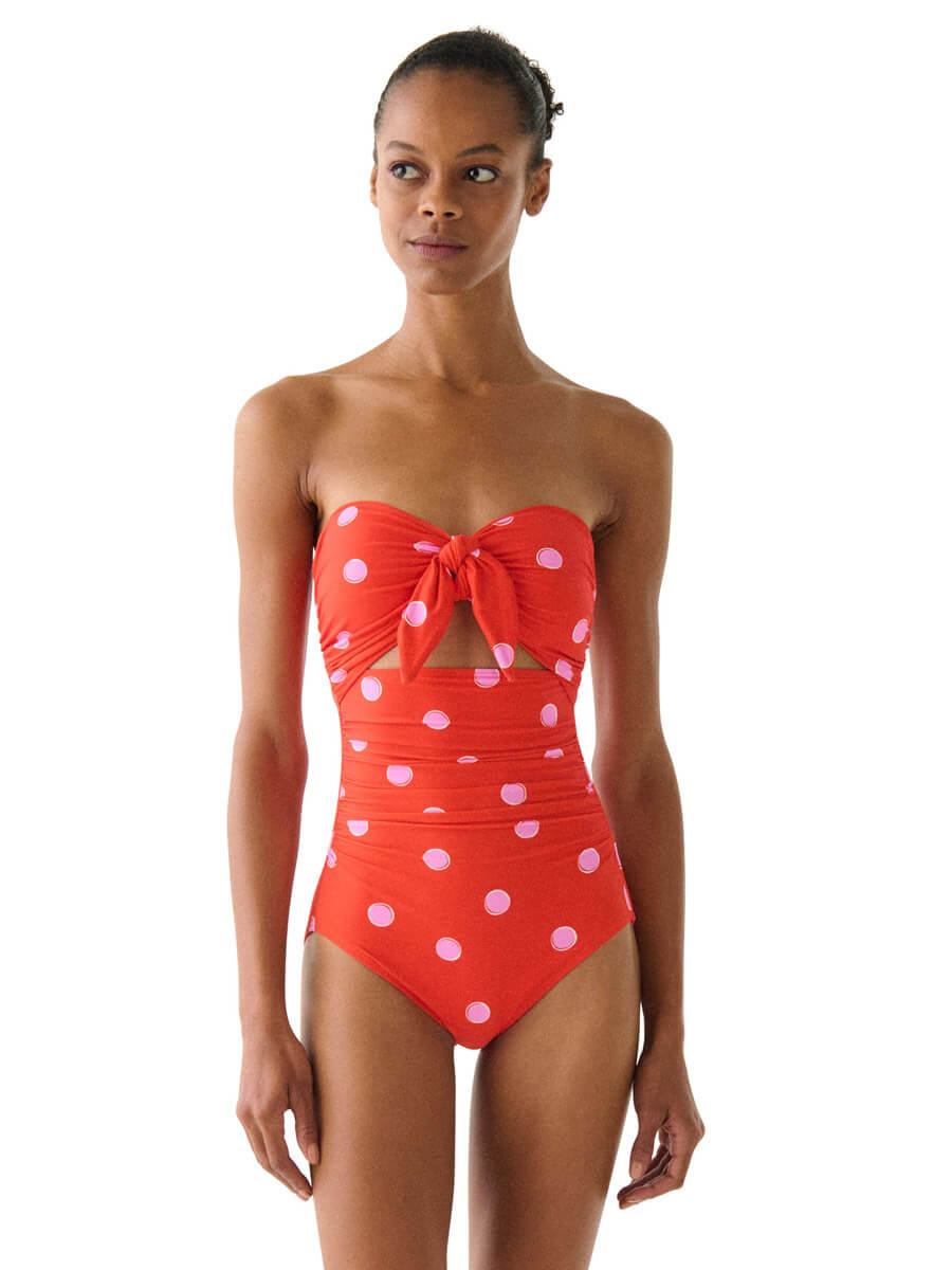 Kate Spade Bandeau One Piece in Goji Berry