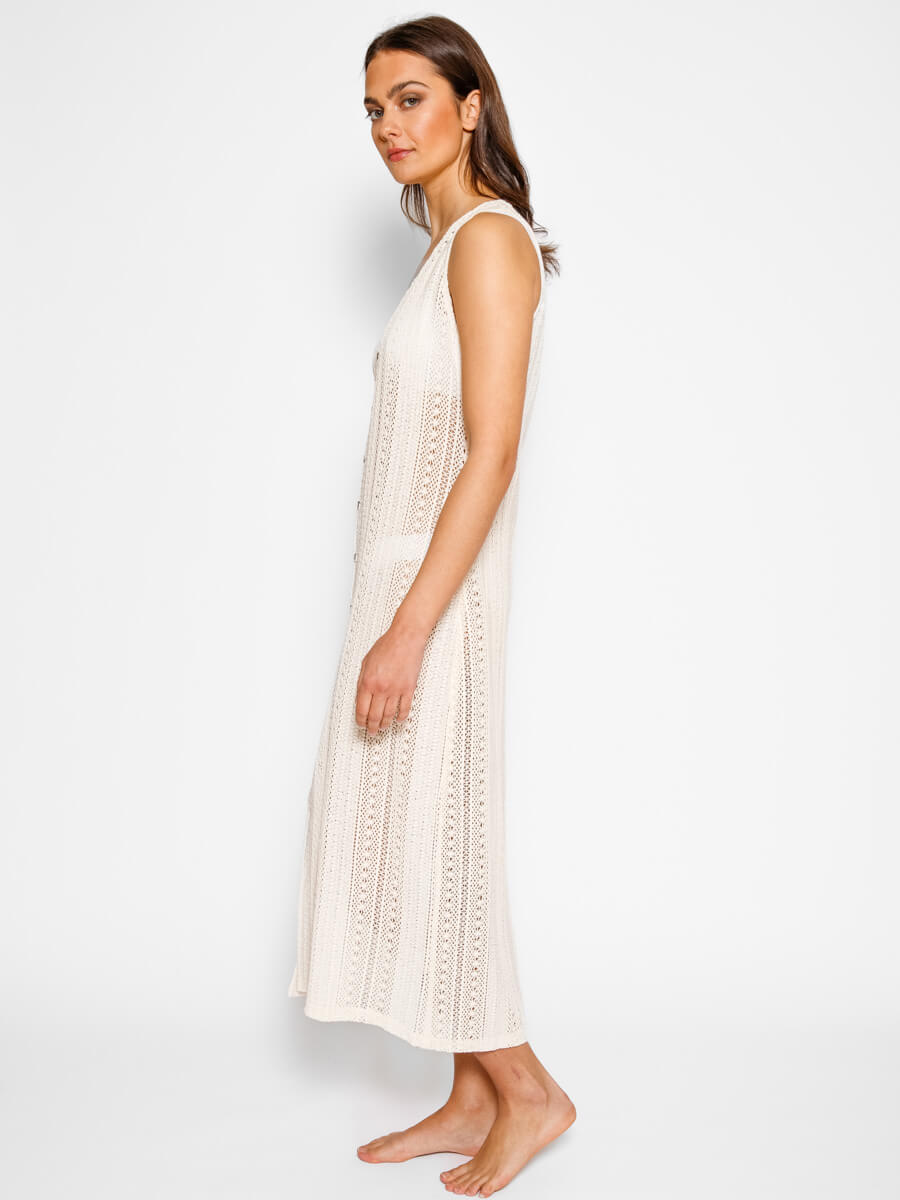 Koy Resort Amalfi Crochet Dress In Sand