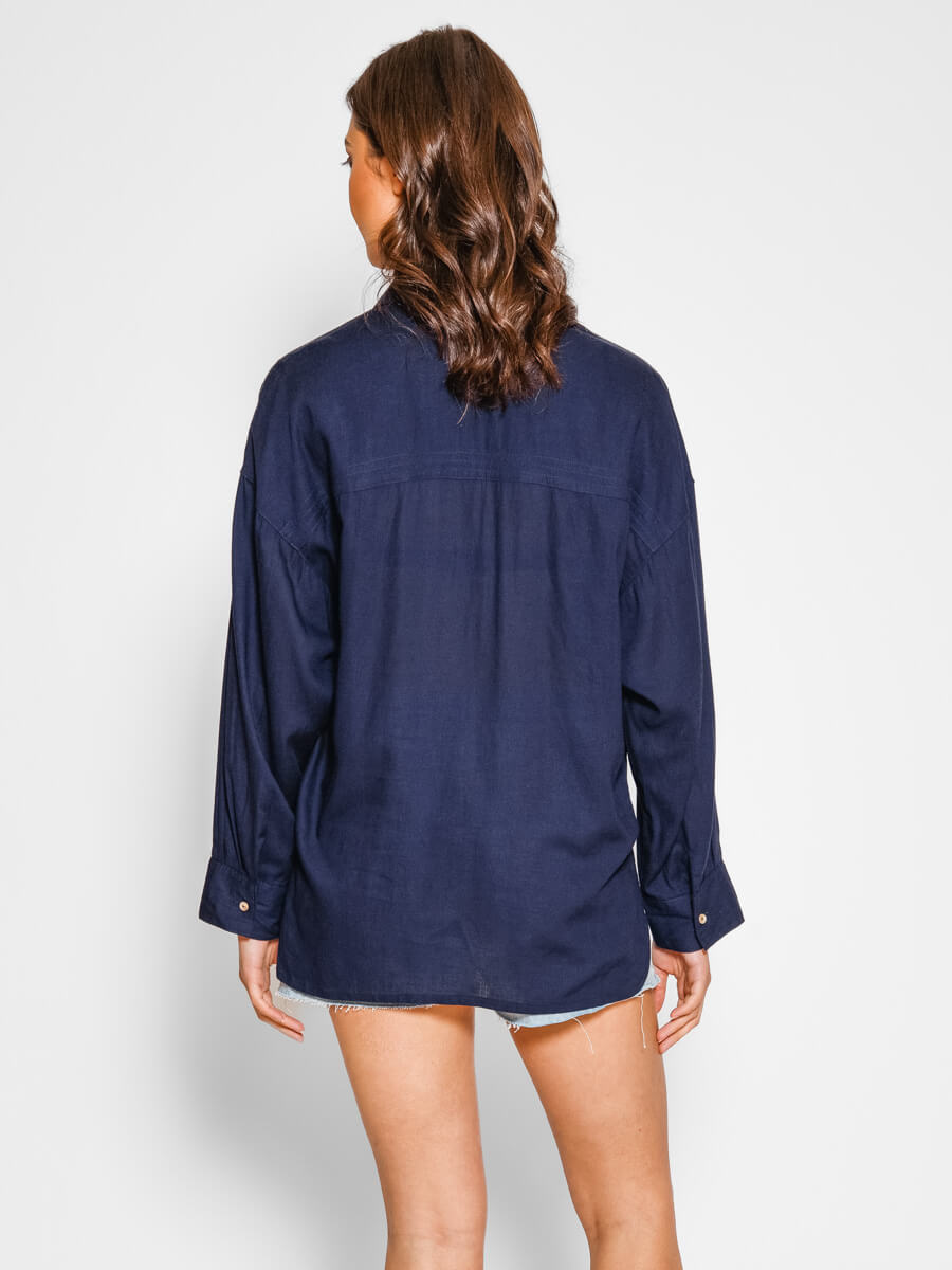 Koy Resort Capri Beach To Street Shirt In Navy