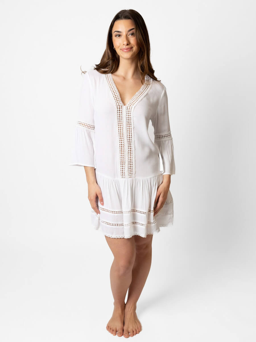 Koy Resort Miami Luxe Drop Waist Tunic in White