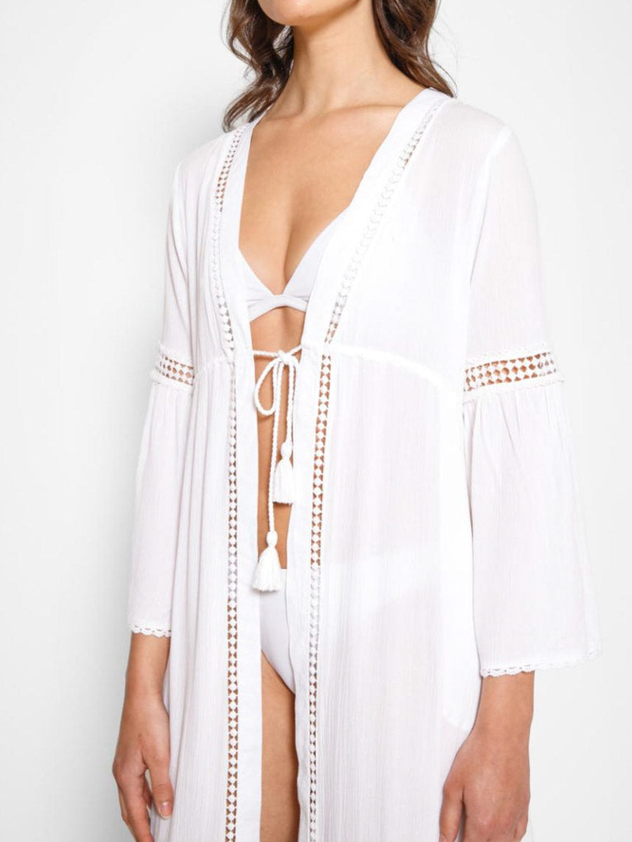 Koy Resort Miami Luxe Front Tie Robe in White
