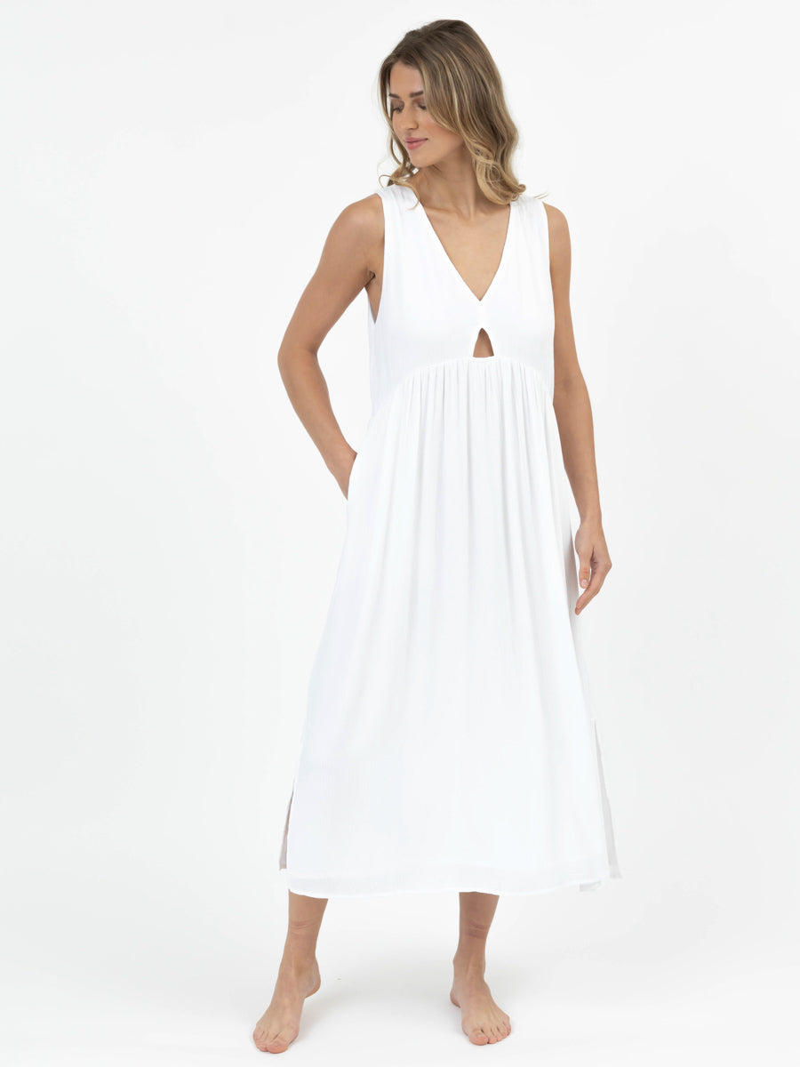 Koy Resort Miami Midi Cutout Dress in White