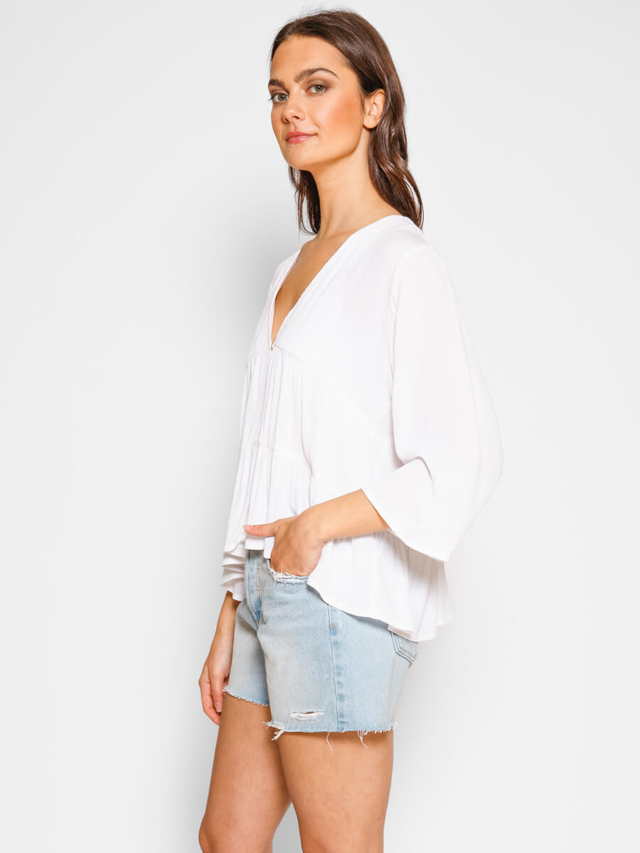 Koy Resort Miami Tiered Shirt in White