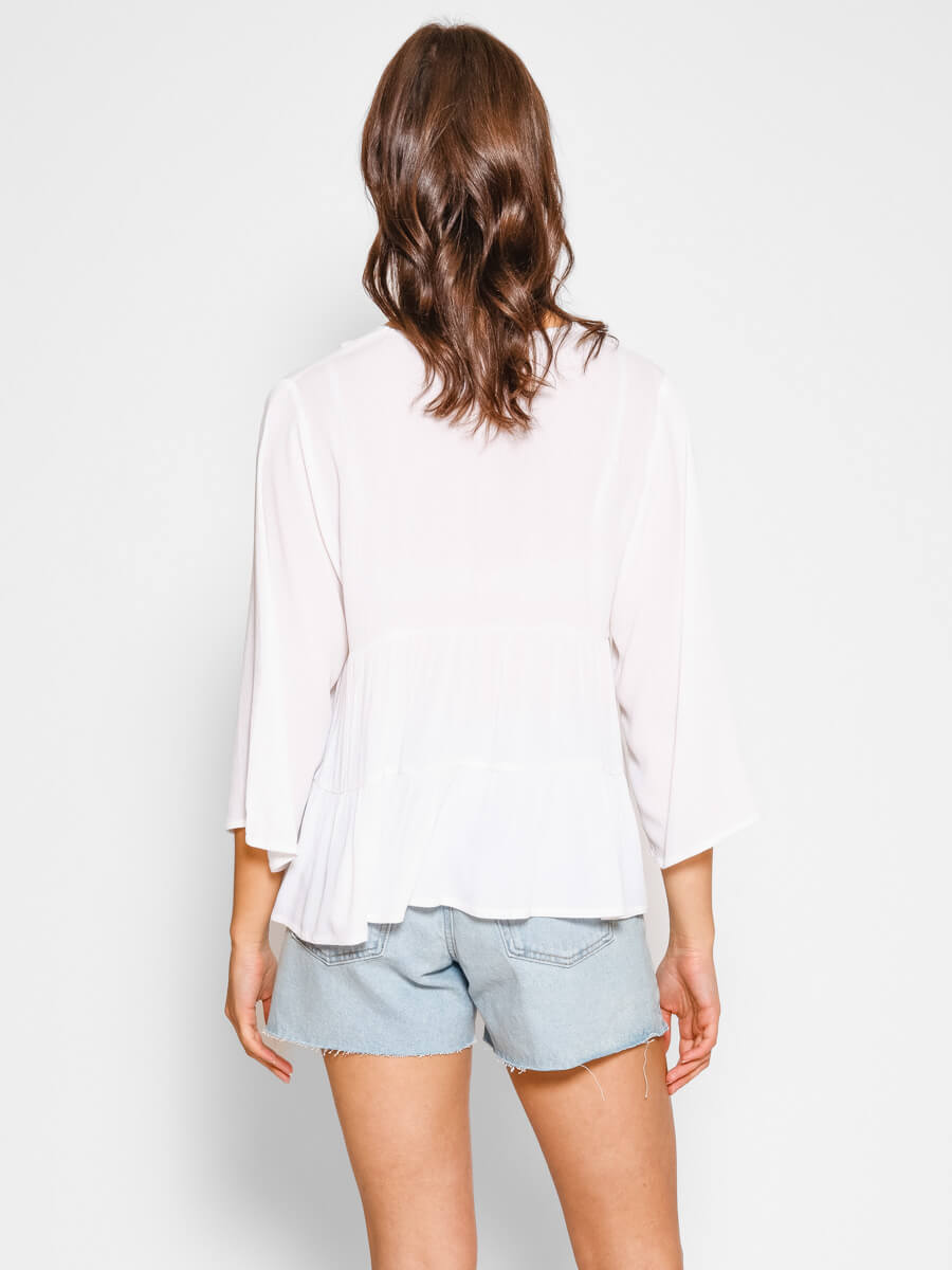 Koy Resort Miami Tiered Shirt in White
