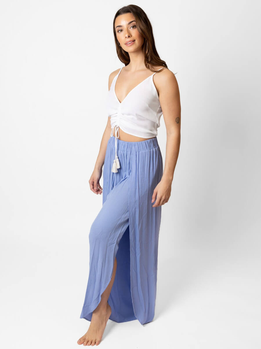 Koy Resort Miami Split Leg Pant In Bahama Blue