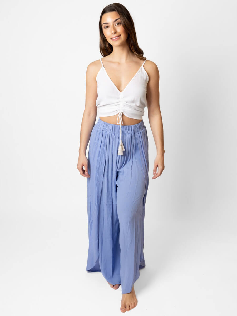 Koy Resort Miami Split Leg Pant In Bahama Blue
