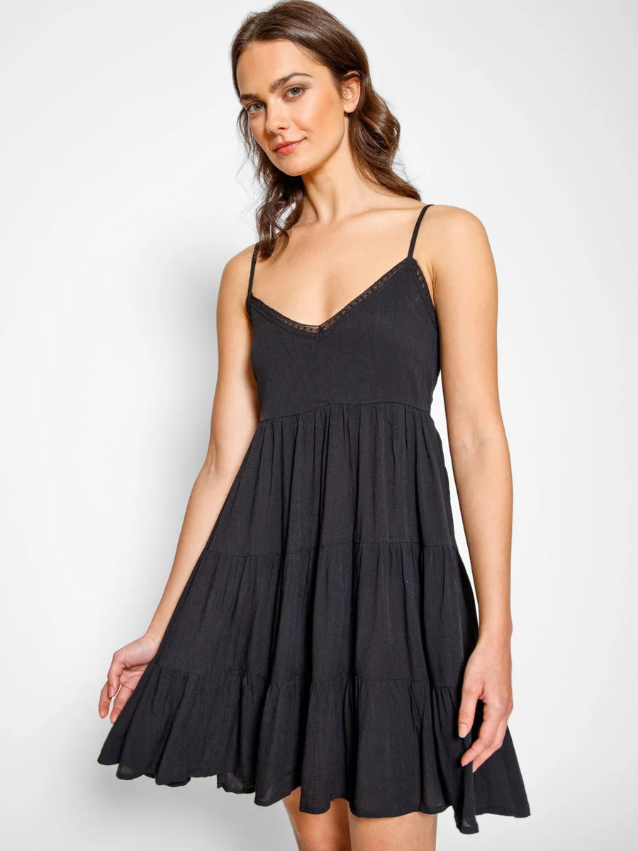 Koy Resort Mini Tier Dress in Black
