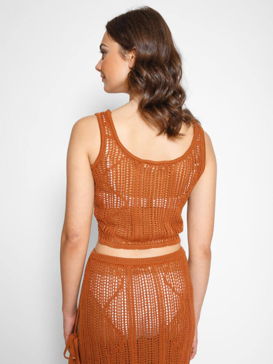 Koy Resort Santorini Knit Scoop Tank In Bronze