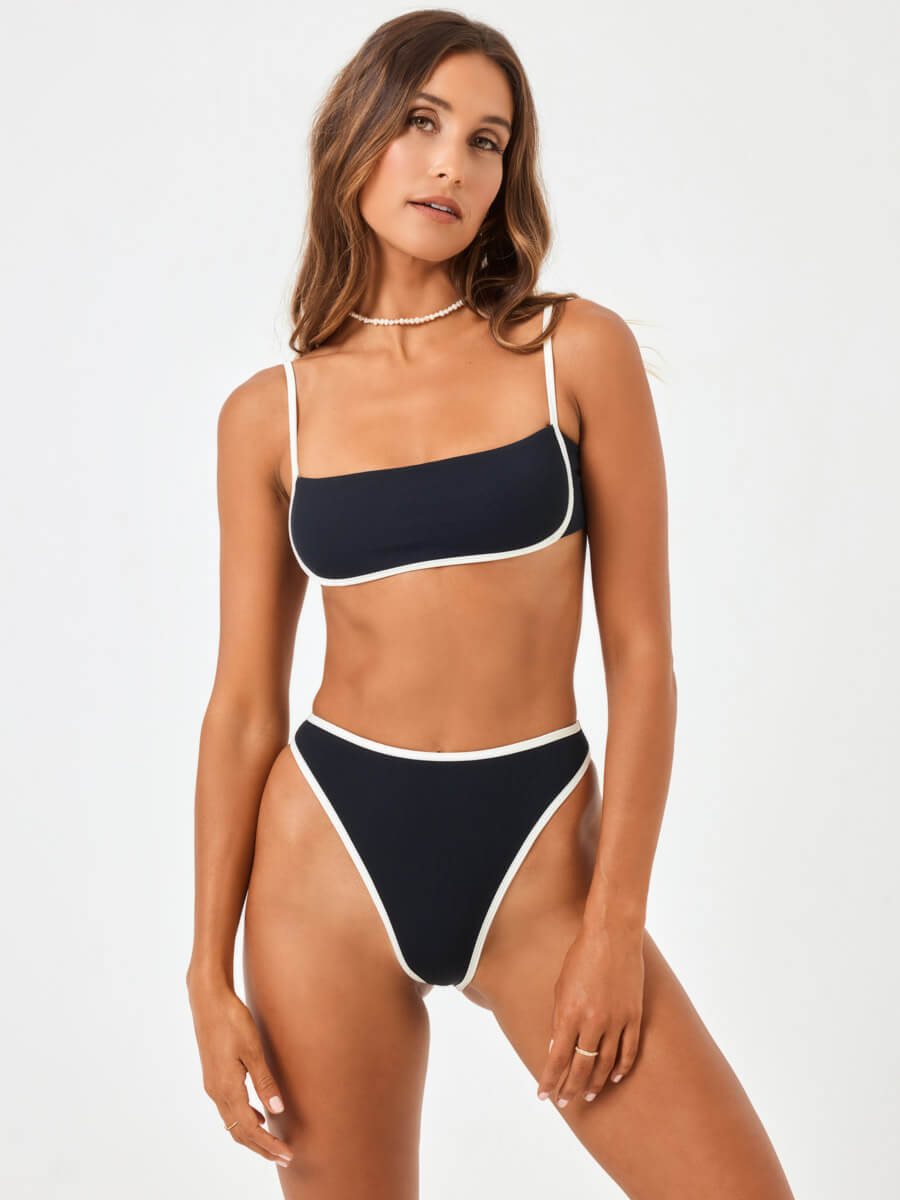 L*Space Nora Bottom Bitsy in Black/Cream