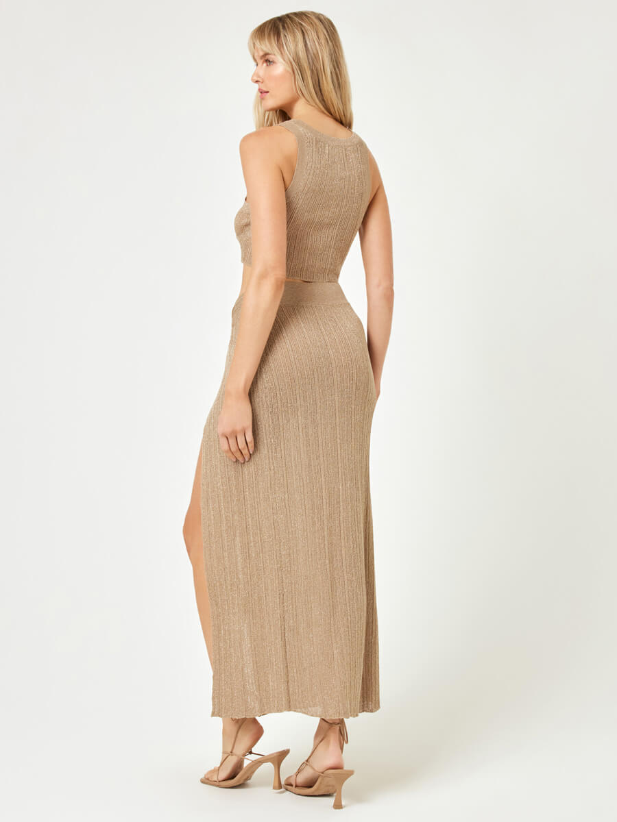 L*Space Heart of Gold Skirt in Metallic Gold