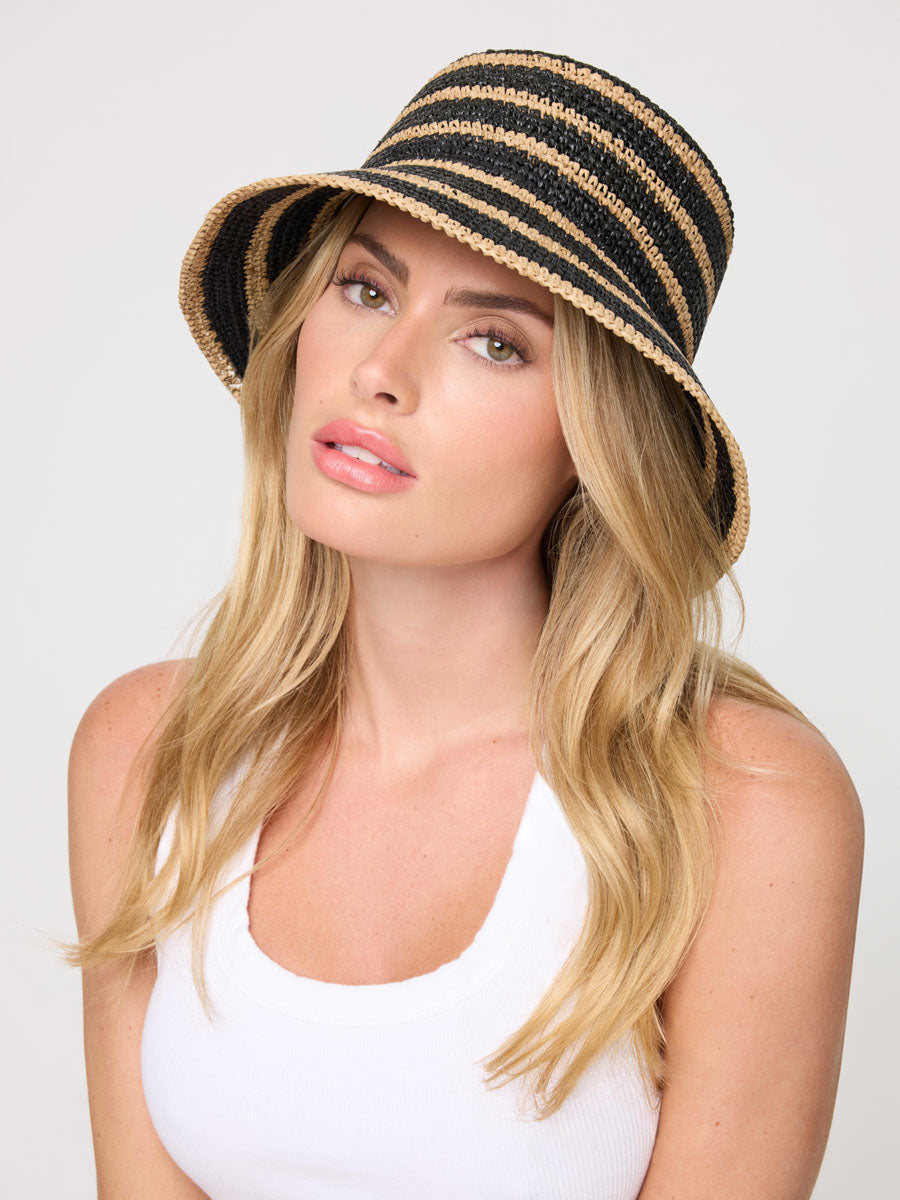 L*Space Isadora Hat in Black/Natural