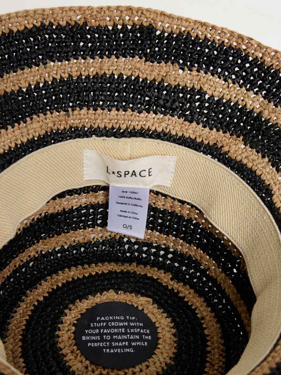 L*Space Isadora Hat in Black/Natural