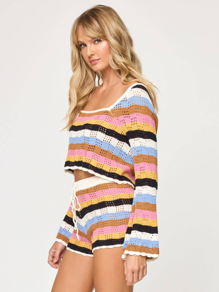 L*Space Lost Tides Short in Maldives Stripe