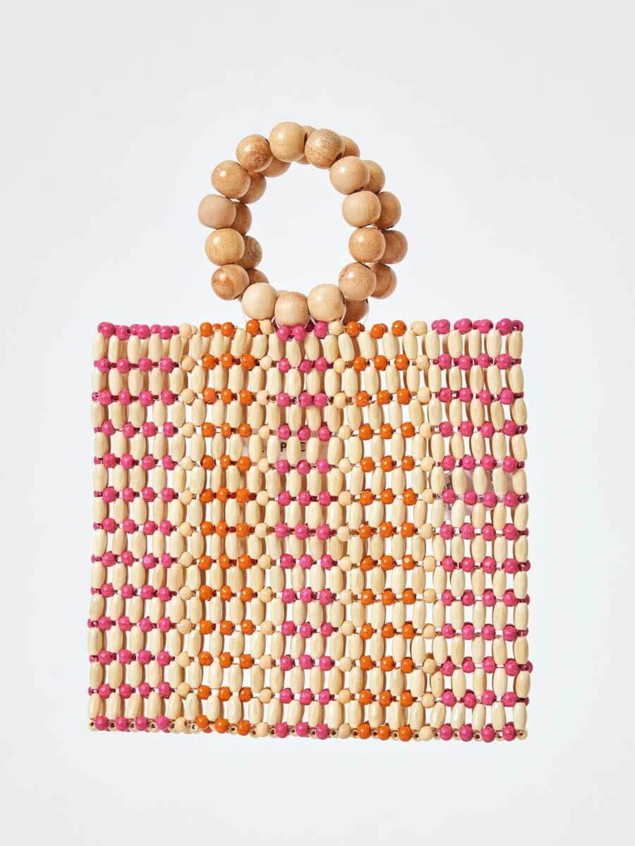 L*Space Riley Bag in Natural/Hot Pink