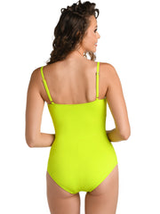 La Blanca Island Goddess Lingerie Maillot in Bright Lime, view 2, click to see full size