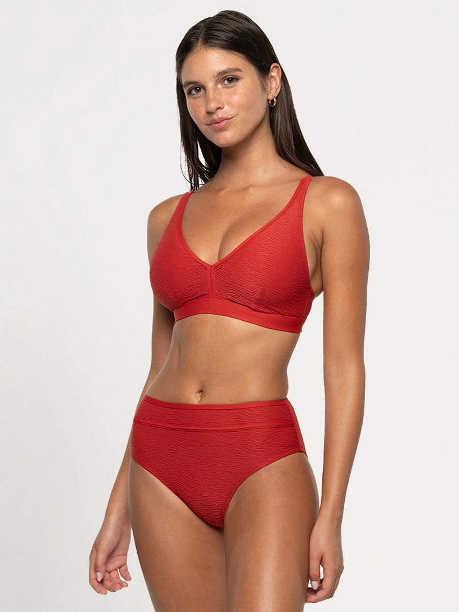 Nip Tuck Audrey Multifit Bikini Top In Garnet