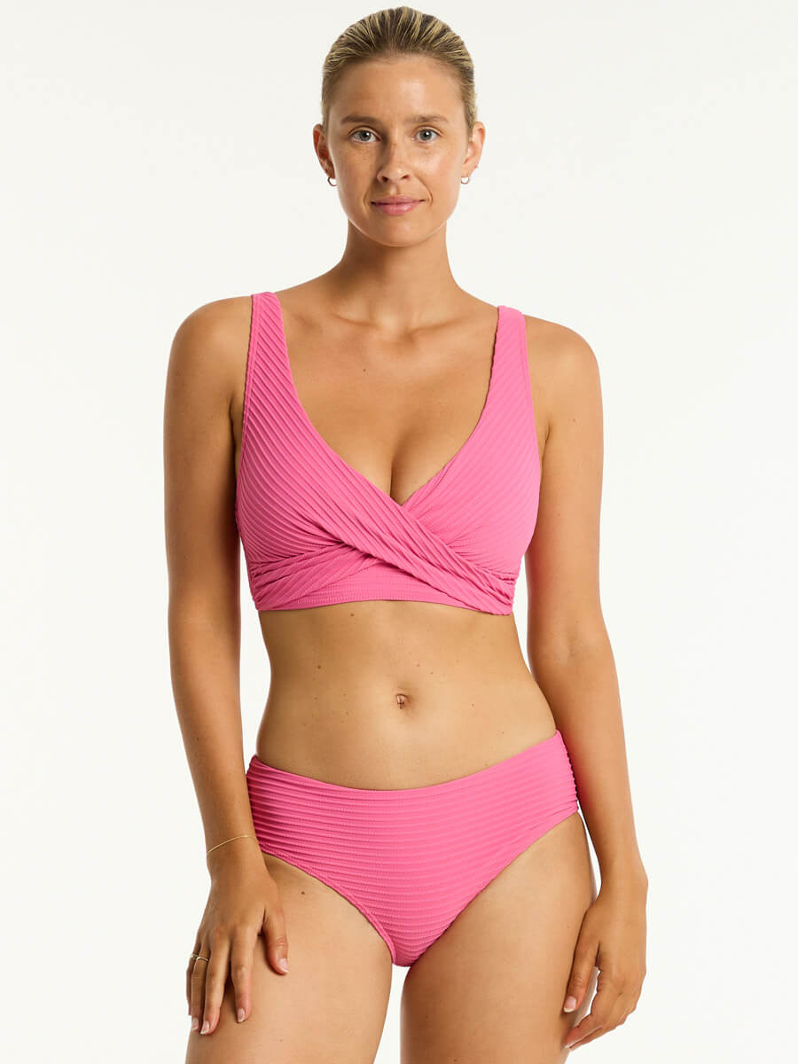 Sea Level Spinnaker Cross Front Multifit Top in Candy