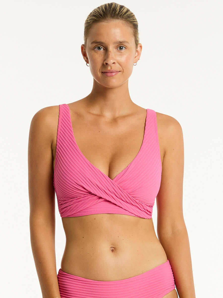 Sea Level Spinnaker Cross Front Multifit Top in Candy
