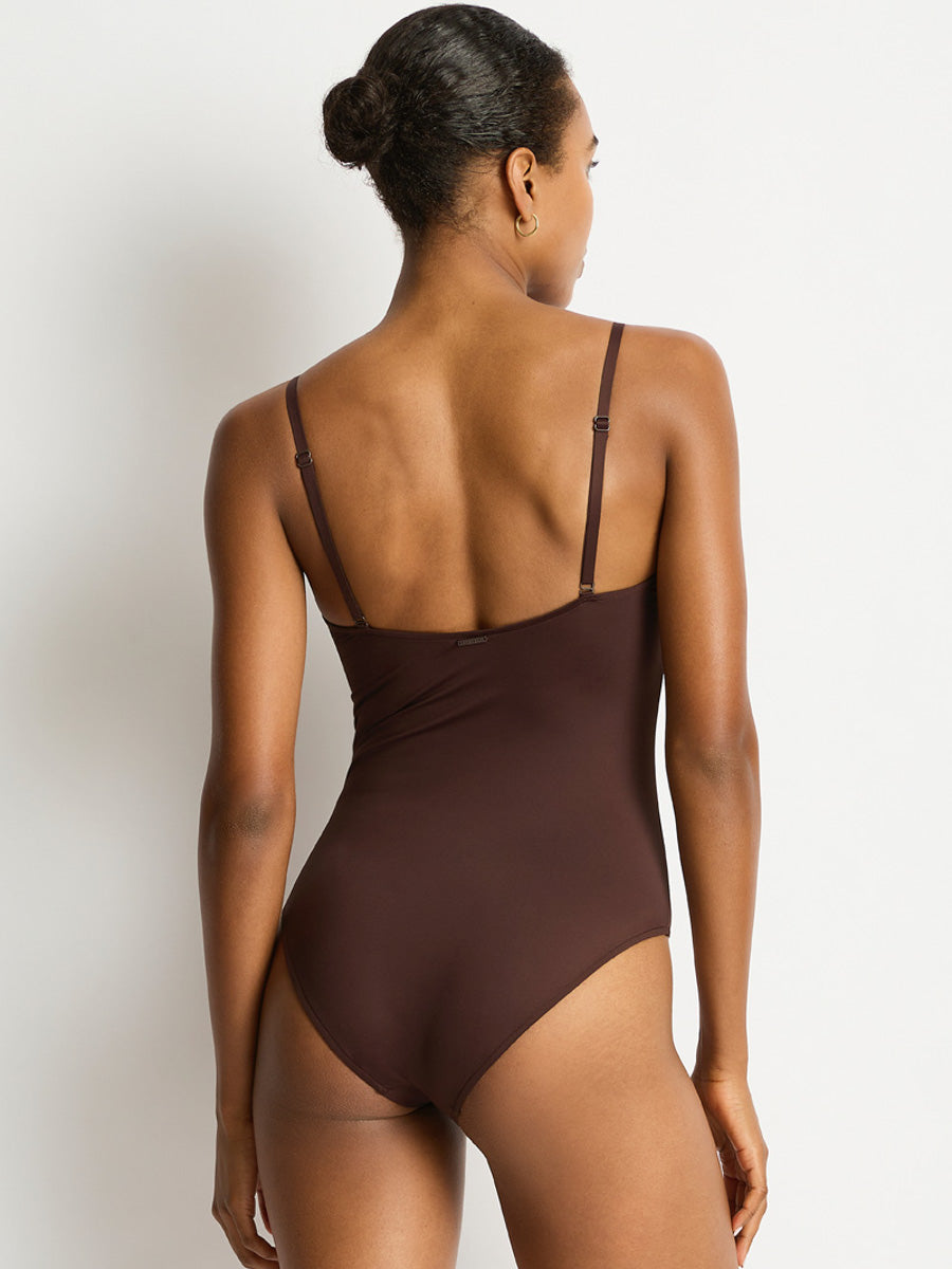 Mythos Scoop Neck One Piece in Cocoa