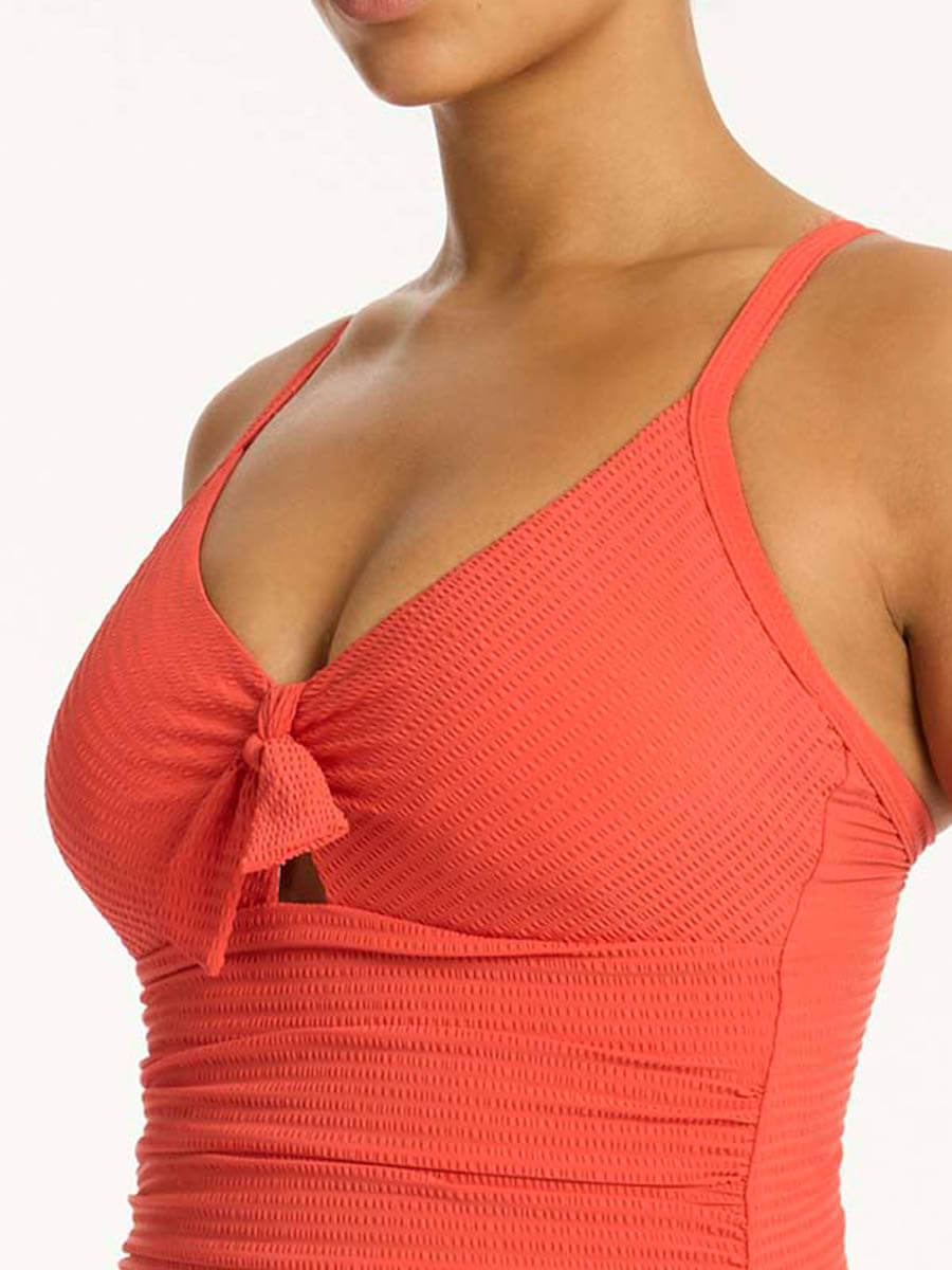 Sea Level Messina Tie Front DD/E One Piece in Flame