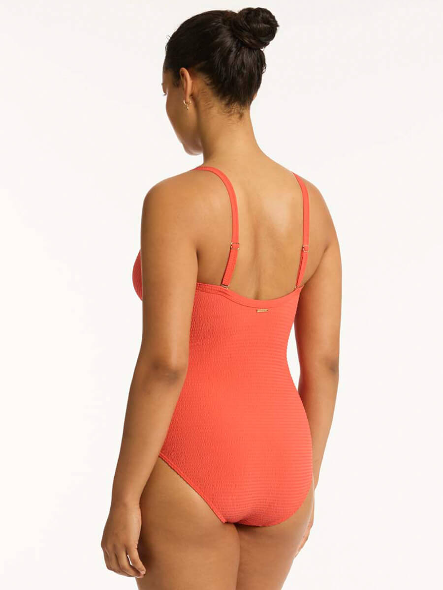 Sea Level Messina Tie Front DD/E One Piece in Flame