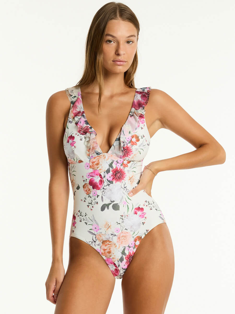 Sea Level Belle Frill One Piece in Coconut