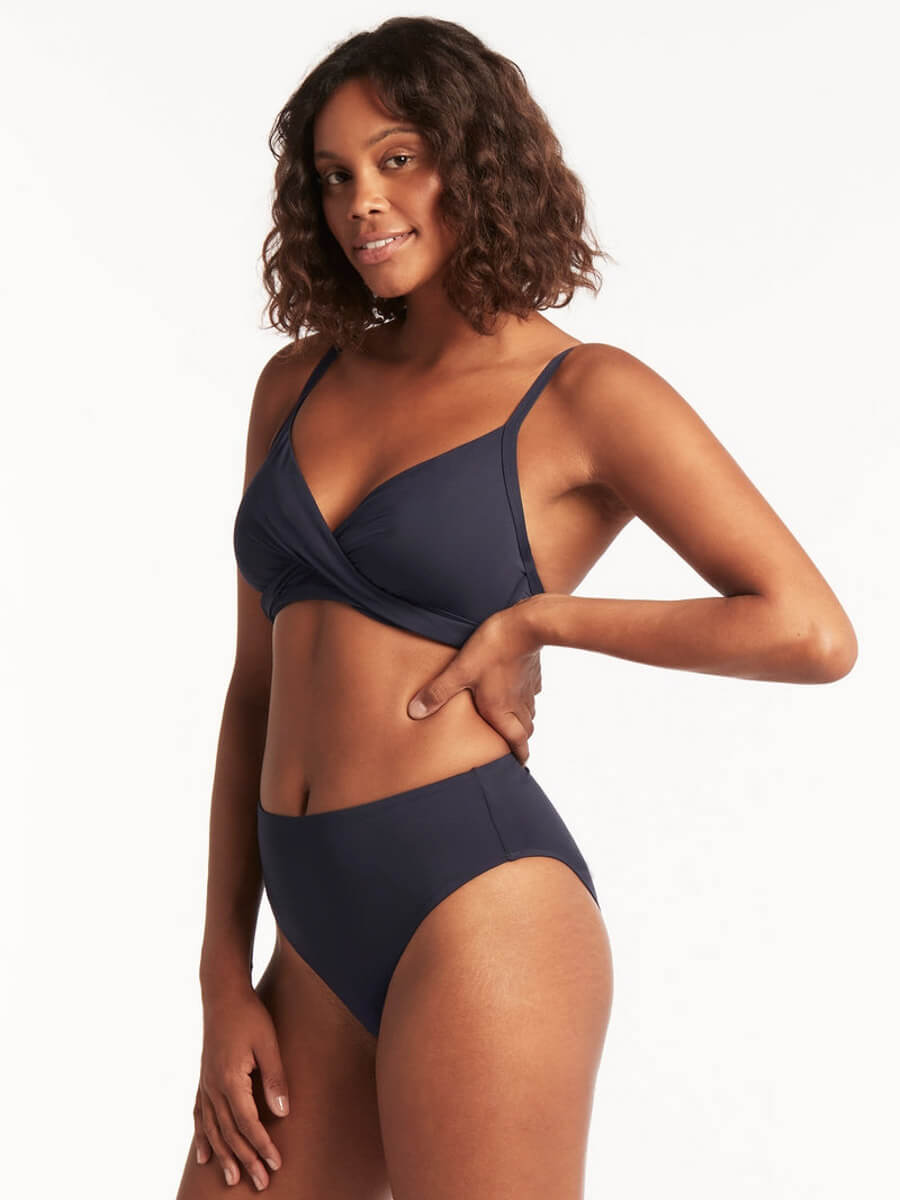 Sea Level Essentials Retro High Waist Bottom in Night Sky