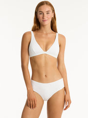 Sea Level Interlace Longline Top in White, view 3, click to see full size