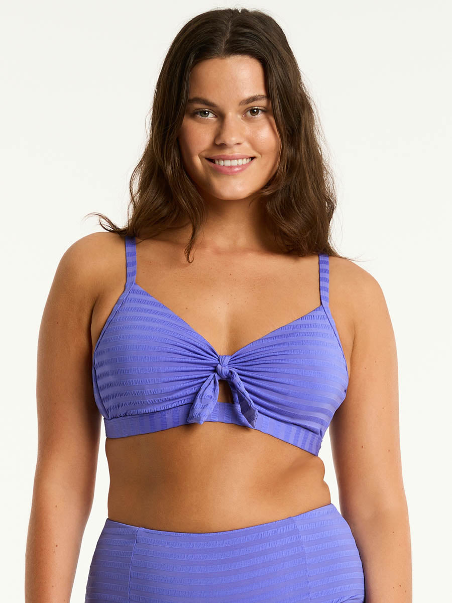 Sea Level Capri Tie Front Bralette In Iris
