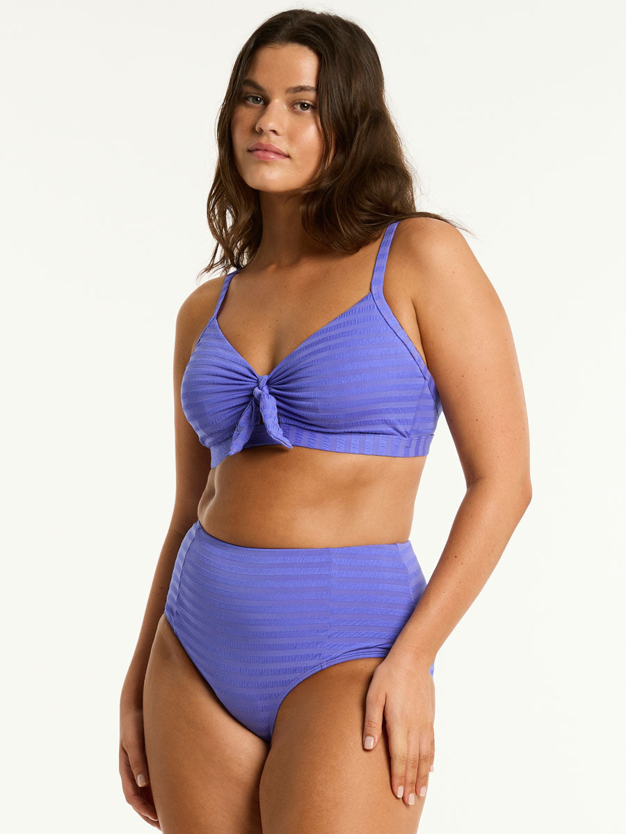 Sea Level Capri Tie Front Bralette In Iris