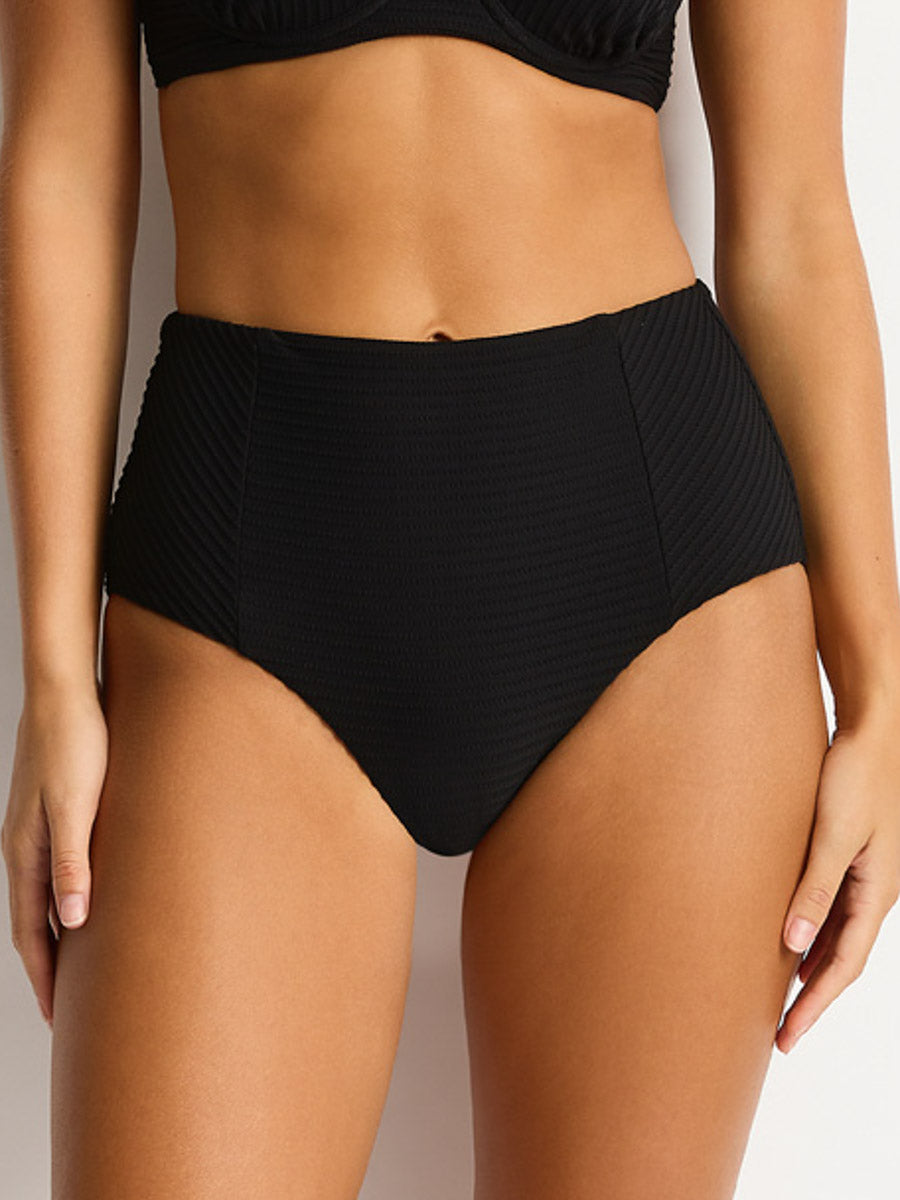 Spinnaker Panelled High Waist Pant in Black