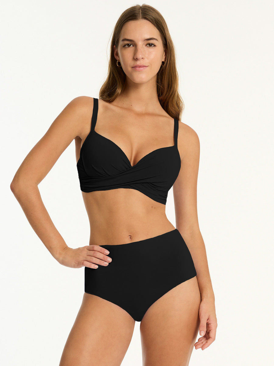 Sea Level Essentials High Waist Bottom in Black