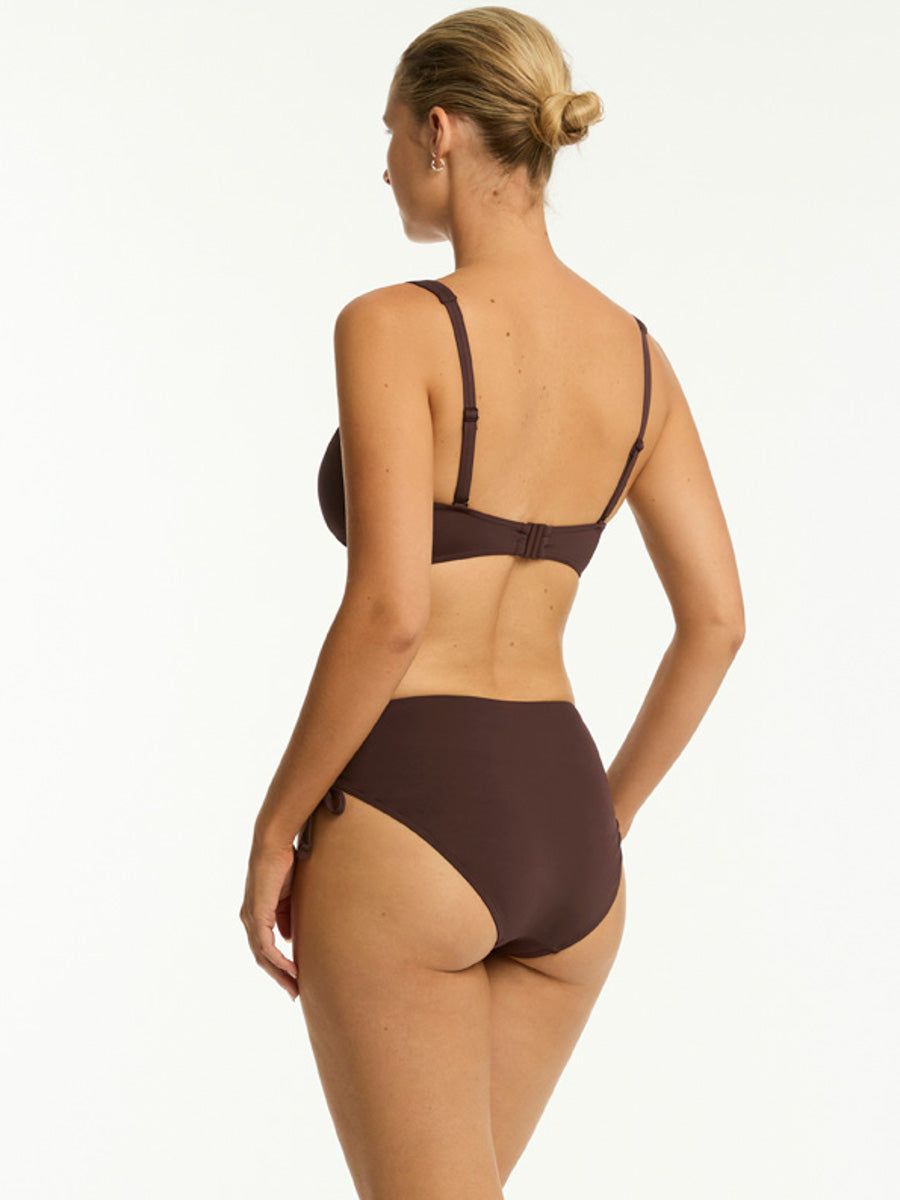 Sea Level Essentials Cross Front Bra in Cocoa