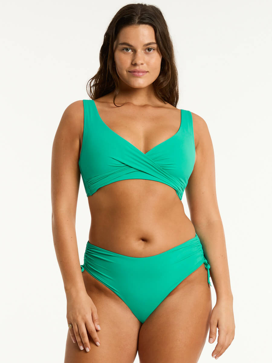 Sea Level Essentials Mid Drawstring Bottoms in Evergreen